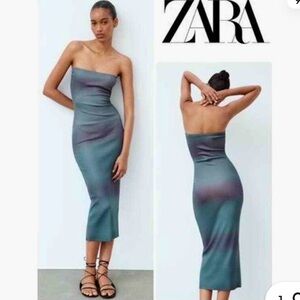 Zara Strapless Gradient Midi Dress